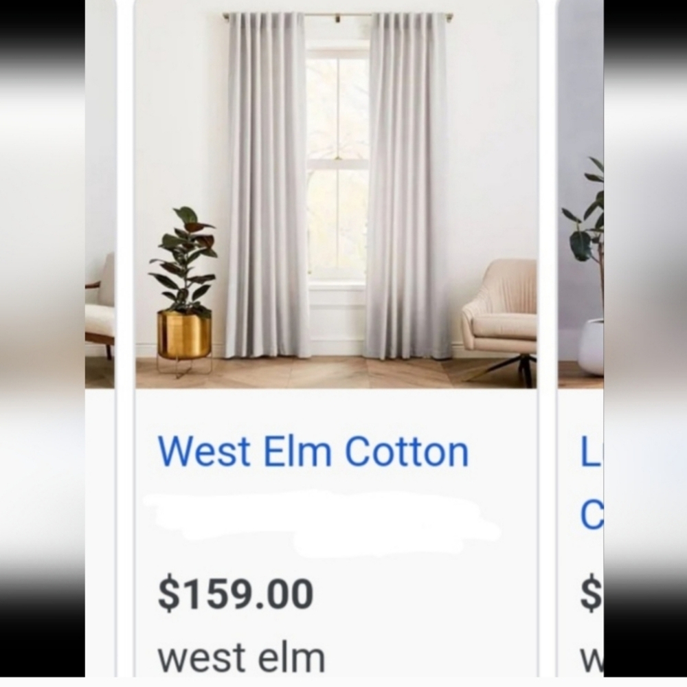 West elm curtains 2 pieces